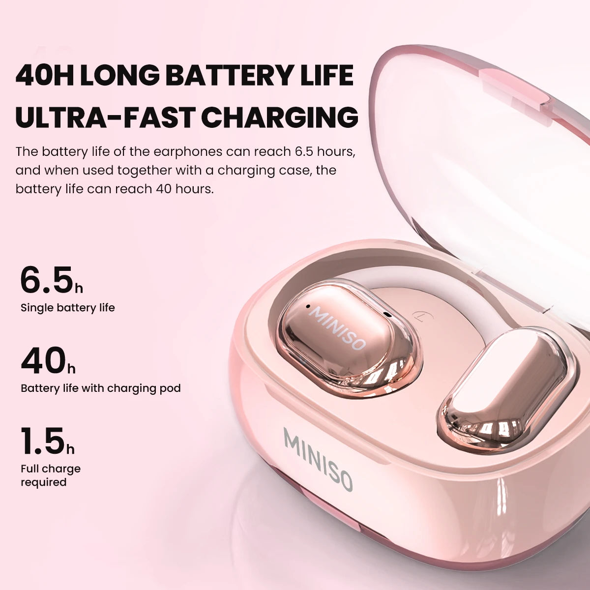 X39 Wireless Ear Earbuds Bluetooth Pink